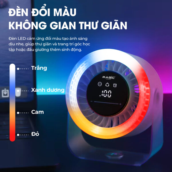 Quạt Sạc Mini Để Bàn Magic A-010 4