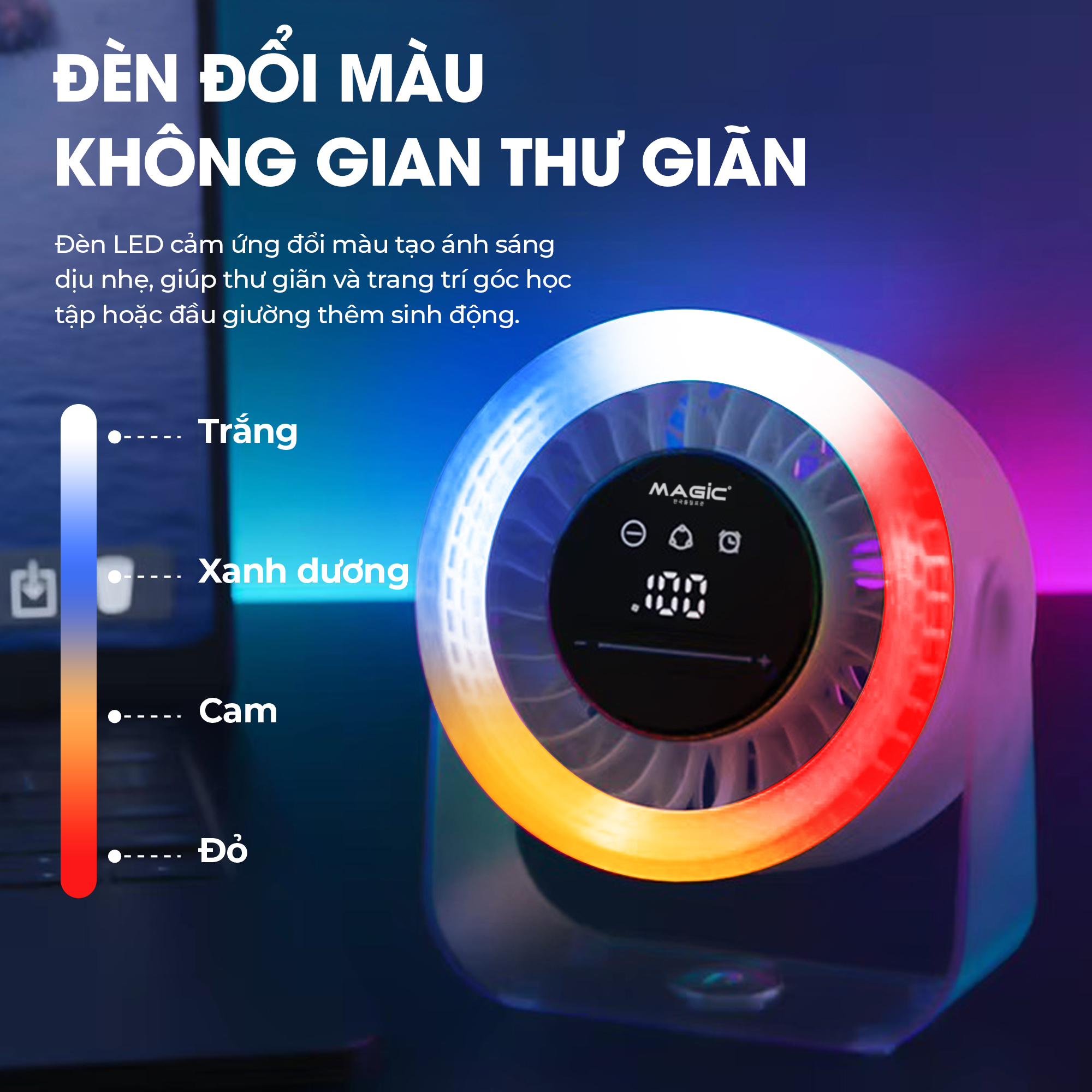 Quạt Sạc Mini Để Bàn Magic A-010 16