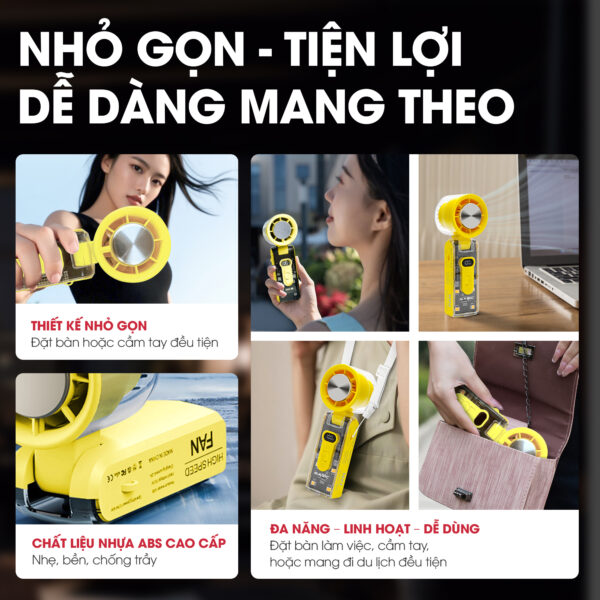 Quạt sạc cầm tay sò lạnh Magic A-018 5