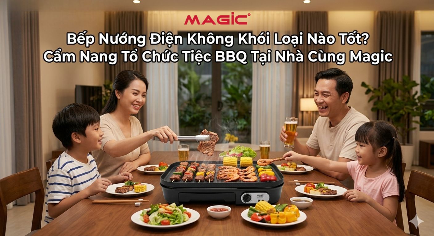 Bếp Nướng Điện Không Khói Loại Nào Tốt? Cẩm Nang Tổ Chức Tiệc BBQ Tại Nhà Cùng Magic 1 Bếp Nướng Điện Không Khói Loại Nào Tốt? Cẩm Nang Tổ Chức Tiệc BBQ Tại Nhà Cùng Magic 1