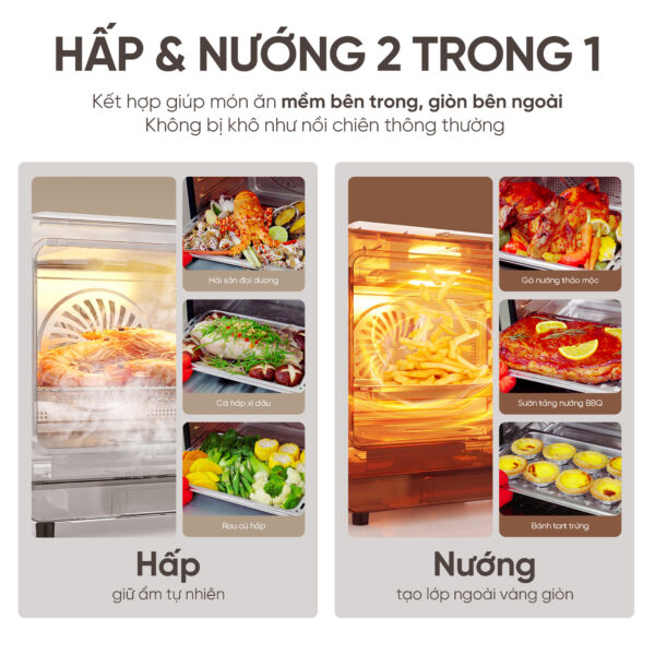 Nồi Chiên Không Dầu Kết Hợp Hấp S23 4