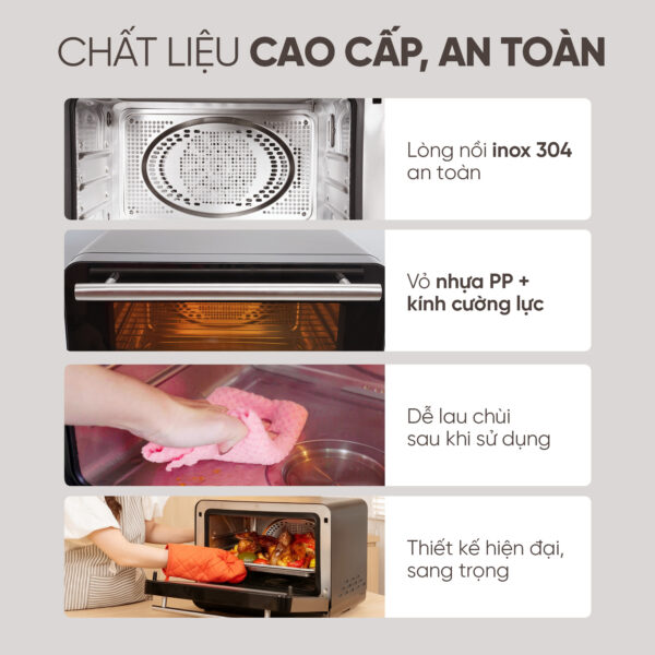 Nồi Chiên Không Dầu Kết Hợp Hấp S23 9