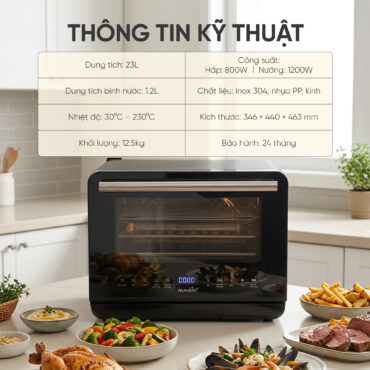 Nồi Chiên Không Dầu Kết Hợp Hấp S23 21