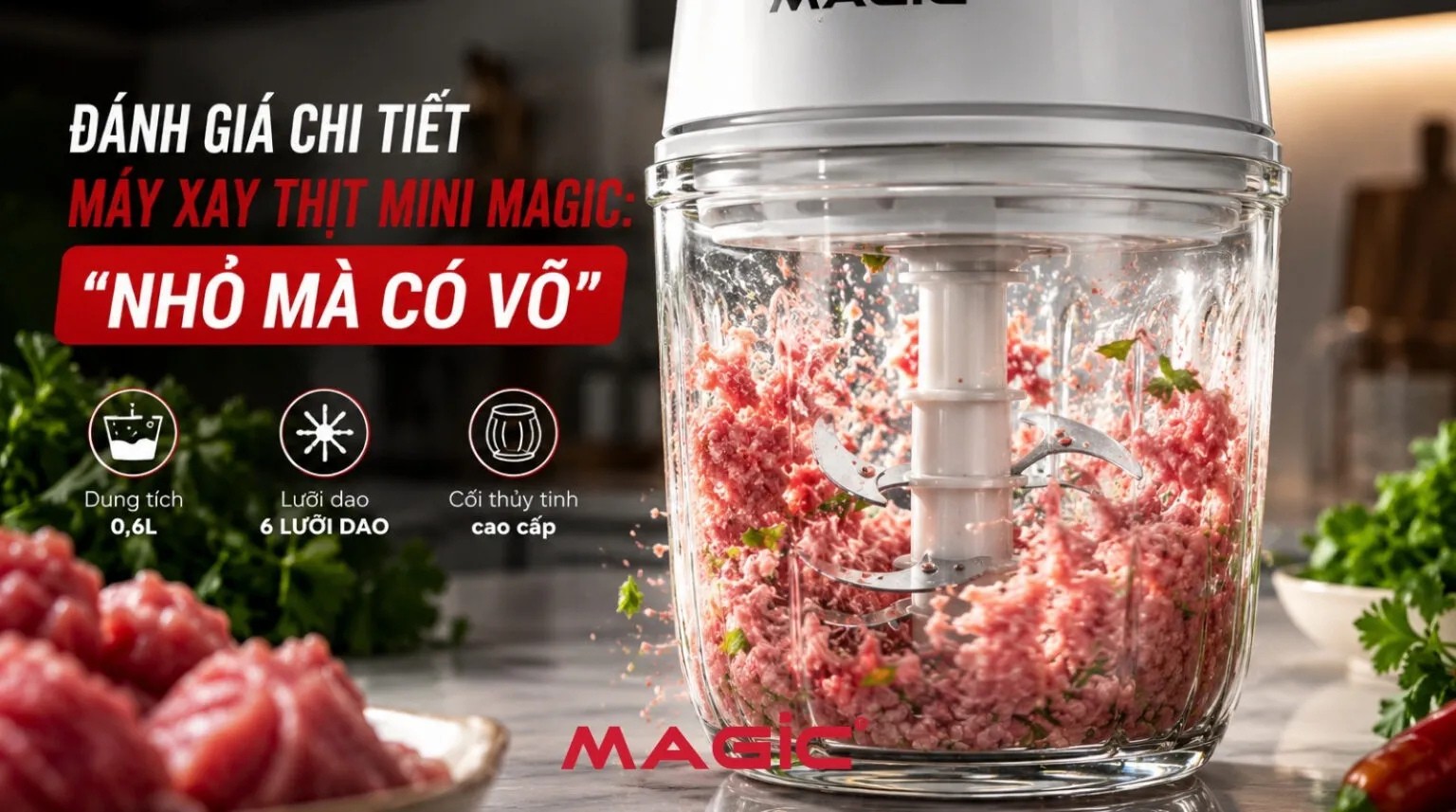 Review máy xay thịt mini Magic: Xay nhuyễn mịn chỉ 30 giây 2