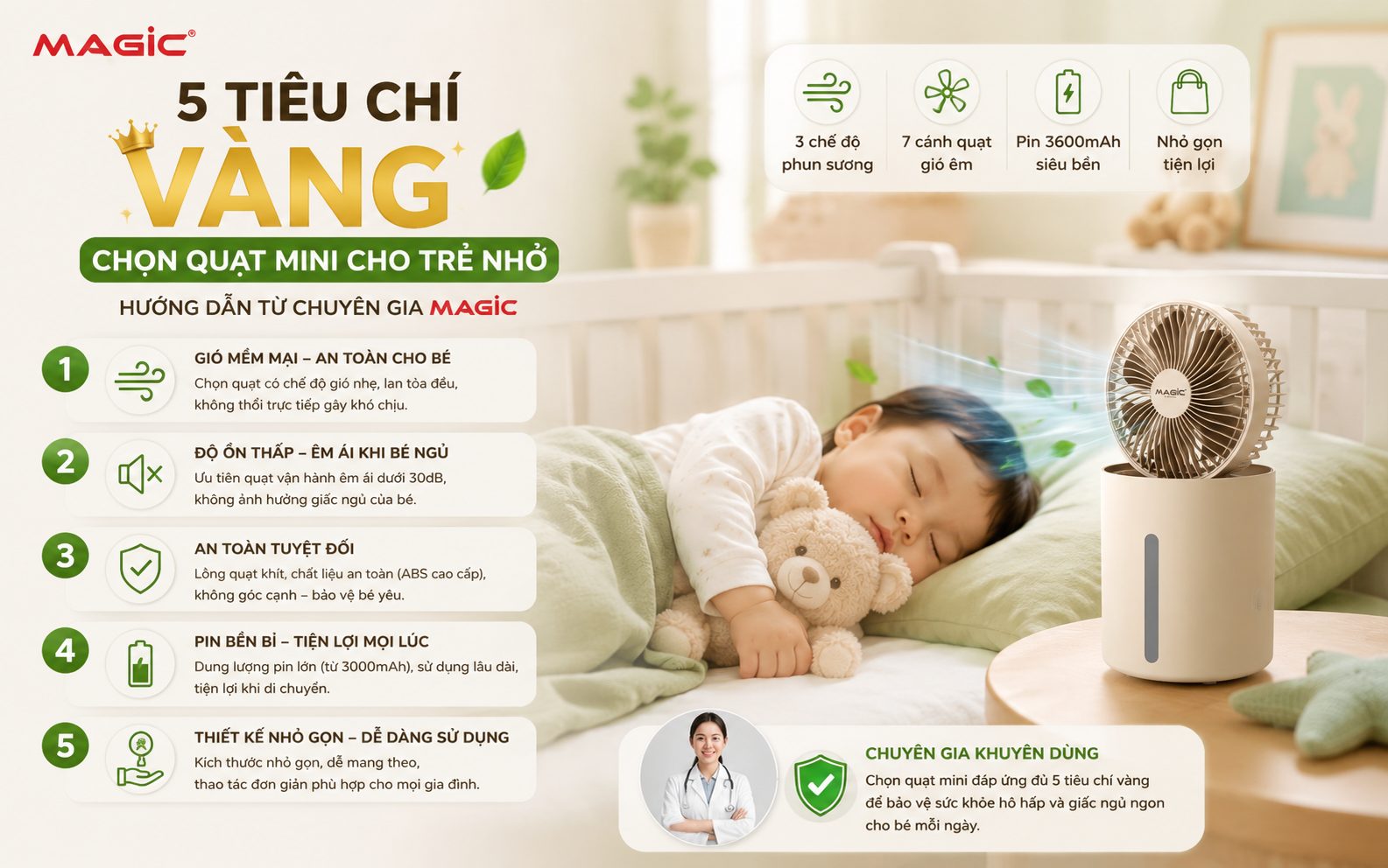 Bí kíp chọn quạt mini cho trẻ nhỏ mát dịu và siêu êm ái 2 Bí kíp chọn quạt mini cho trẻ nhỏ mát dịu và siêu êm ái 2