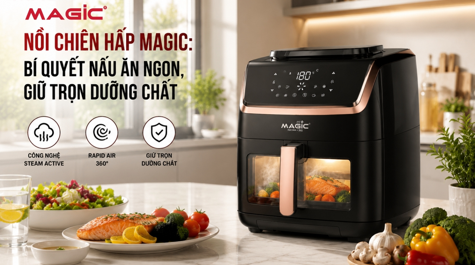 Nồi chiên hấp Magic: Bí quyết nấu ăn ngon, giữ trọn dưỡng chất 1