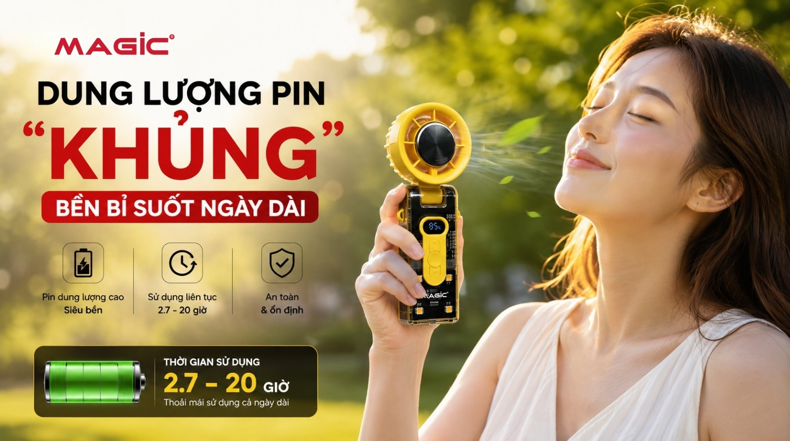 Mua Quạt Mini Tích Điện Chính Hãng Magic - Giá Tốt, Bền Bỉ 2