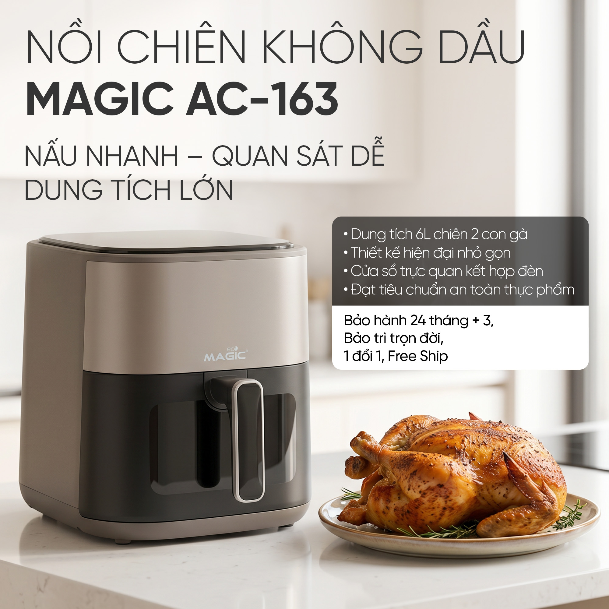 Nồi Chiên Không Dầu Magic Eco AC-163 8 Nồi Chiên Không Dầu Magic Eco AC-163 16
