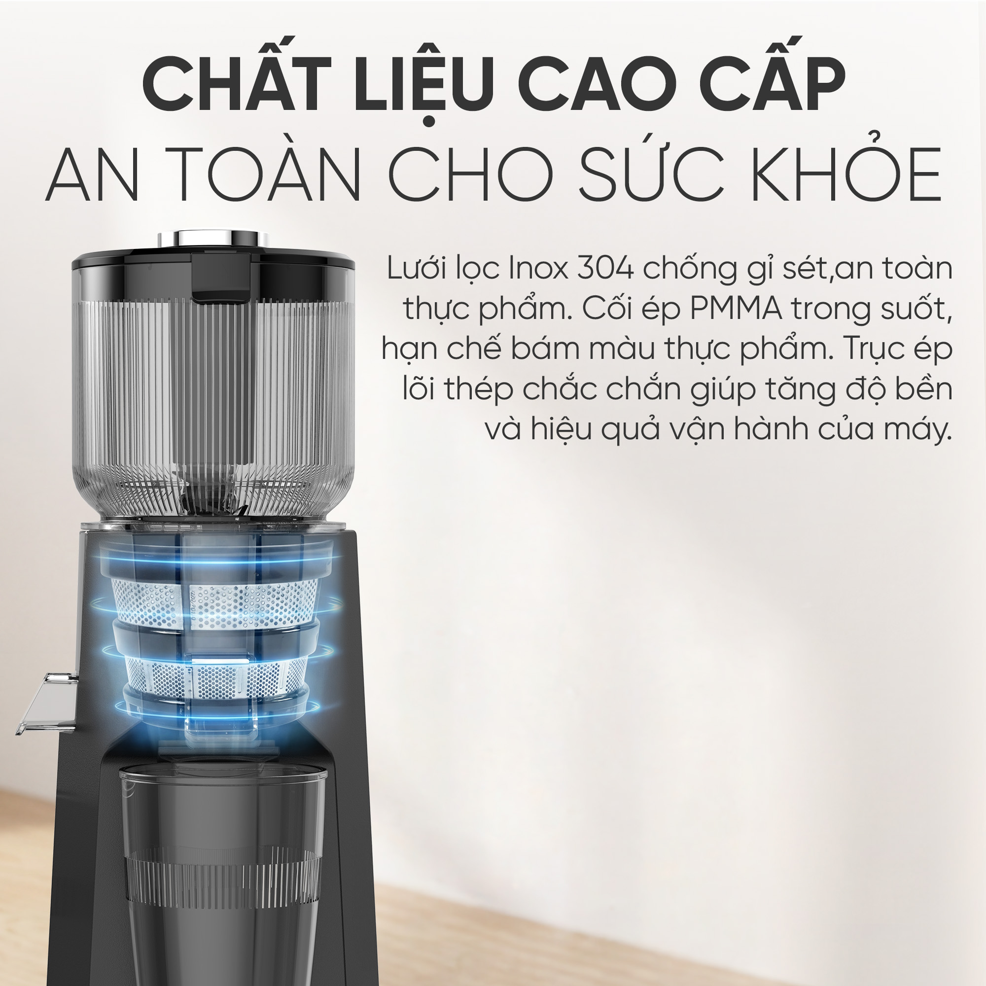 Máy Ép Chậm Miệng Rộng MAGIC Eco AC-150 6 Máy Ép Chậm Miệng Rộng MAGIC Eco AC-150 7