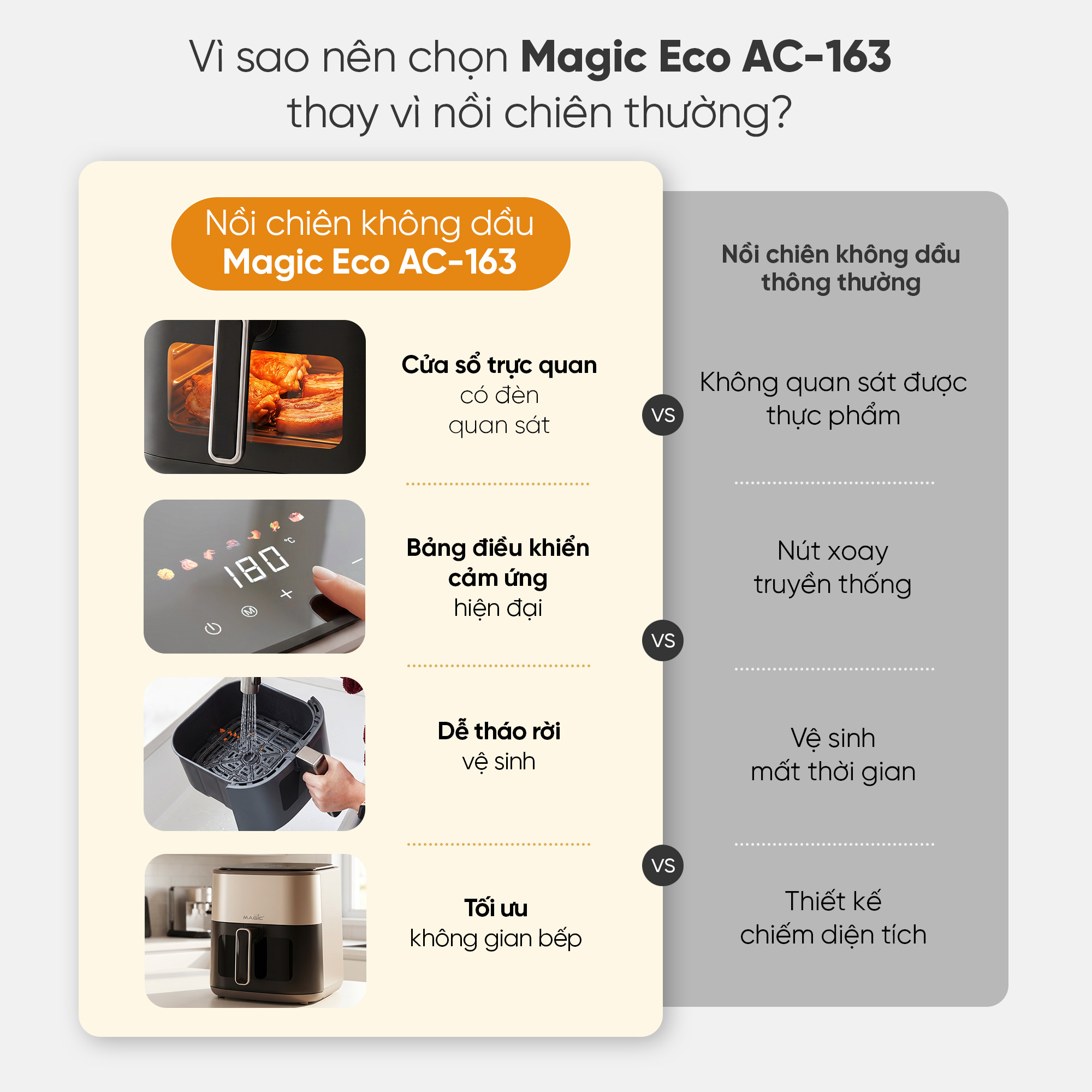 Nồi Chiên Không Dầu Magic Eco AC-163 13 Nồi Chiên Không Dầu Magic Eco AC-163 21
