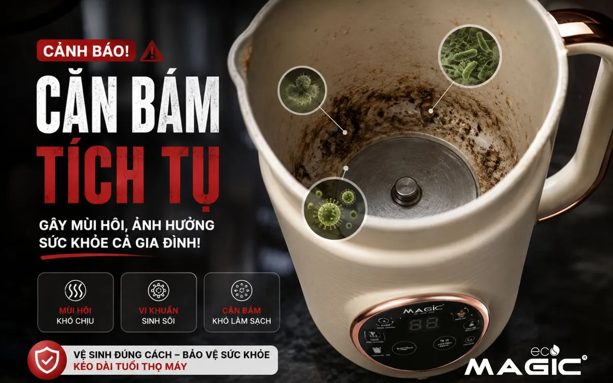 Cách Vệ Sinh Máy Làm Sữa Hạt Sạch Bong Keng Từ A-Z: Hướng Dẫn Chi Tiết Chuyên Gia 2 Hình ảnh cận cảnh bên trong máy làm sữa hạt bị bám bẩn, minh họa nguy cơ vi khuẩn và nấm mốc phát triển nếu không vệ sinh định kỳ, gây ảnh hưởng đến sức khỏe.