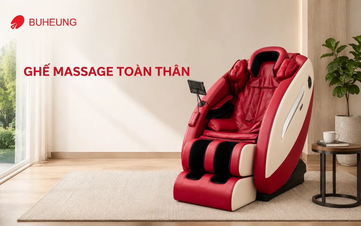 Kinh Nghiệm Mua Máy Massage Để Lựa Chọn Sản Phẩm Ưng Ý 3 Hình ảnh ghế massage toàn thân sang trọng trong phòng khách hiện đại, cẩm nang kinh nghiệm mua máy massage.