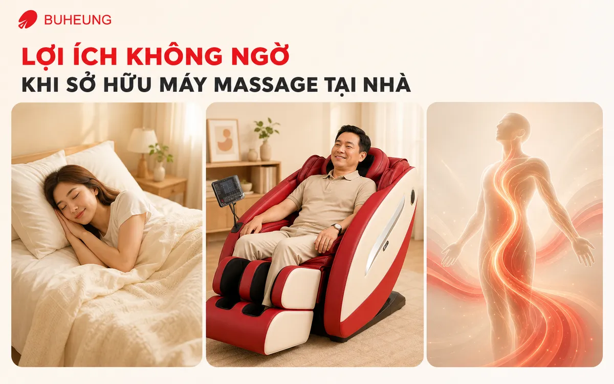 Kinh Nghiệm Mua Máy Massage Để Lựa Chọn Sản Phẩm Ưng Ý 2 Hình ảnh minh họa lợi ích của máy massage: giấc ngủ ngon, thư giãn tinh thần và lưu thông máu tốt, hướng dẫn kinh nghiệm mua máy massage hiệu quả.
