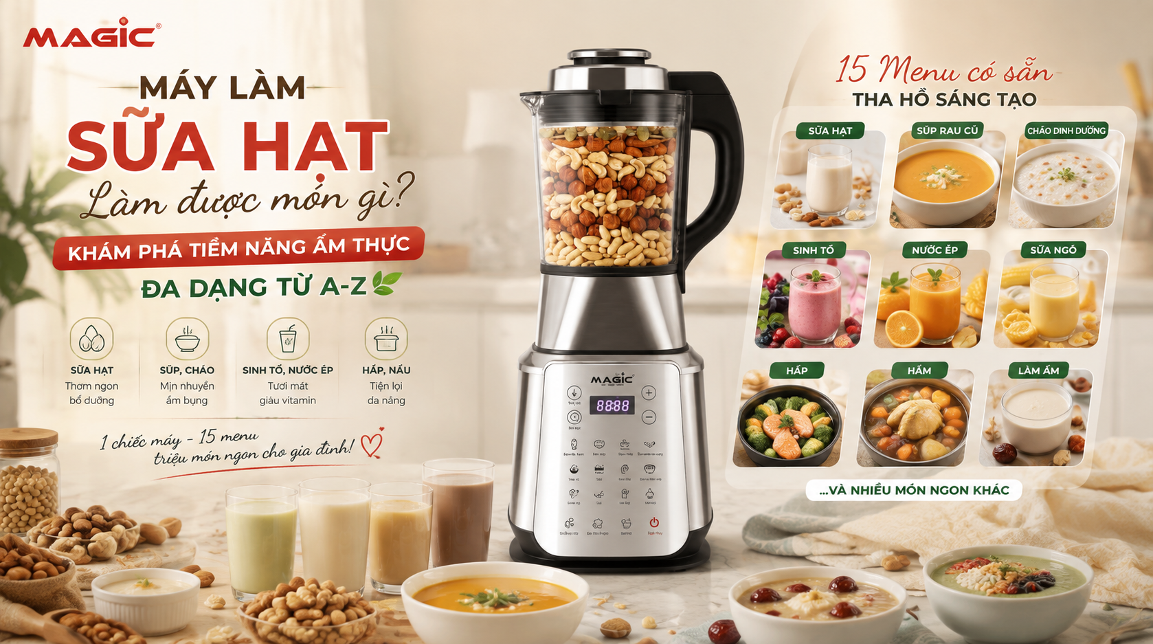 Máy Làm Sữa Hạt Làm Được Món Gì? Khám Phá Tiềm Năng Ẩm Thực Đa Dạng Từ A-Z 1 Máy Làm Sữa Hạt Làm Được Món Gì? Khám Phá Tiềm Năng Ẩm Thực Đa Dạng Từ A-Z 1