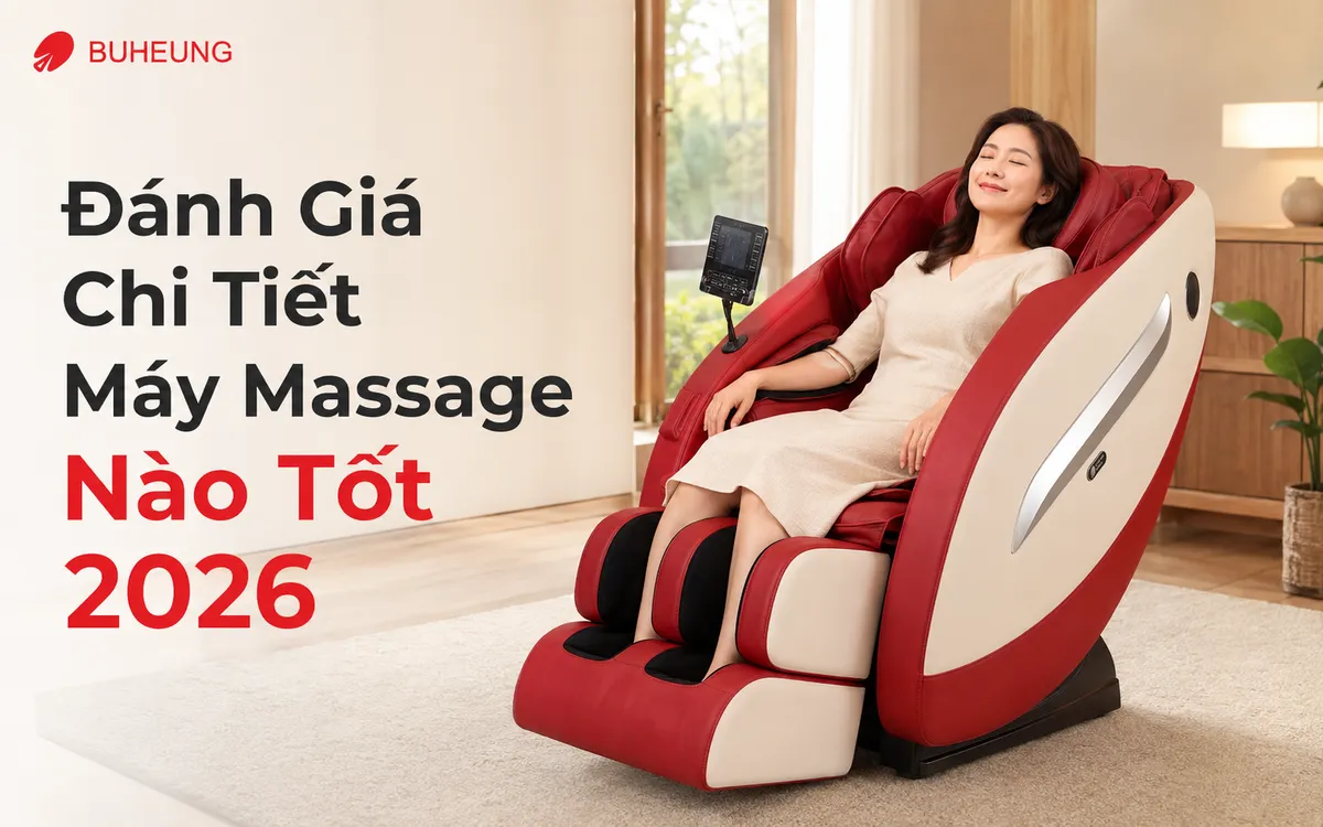 Hình ảnh người thư giãn trên ghế massage hoặc dùng máy massage cầm tay tại nhà, minh họa trải nghiệm thư giãn với máy massage nào tốt.