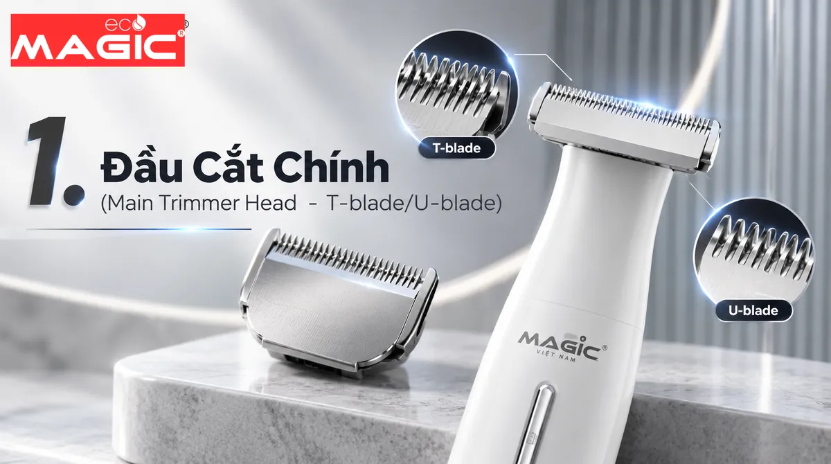Đầu cắt chính máy tỉa lông, lưỡi T-blade, lưỡi U-blade, phụ kiện tỉa râu tóc, cắt tỉa tóc chính xác, công nghệ thép không gỉ.