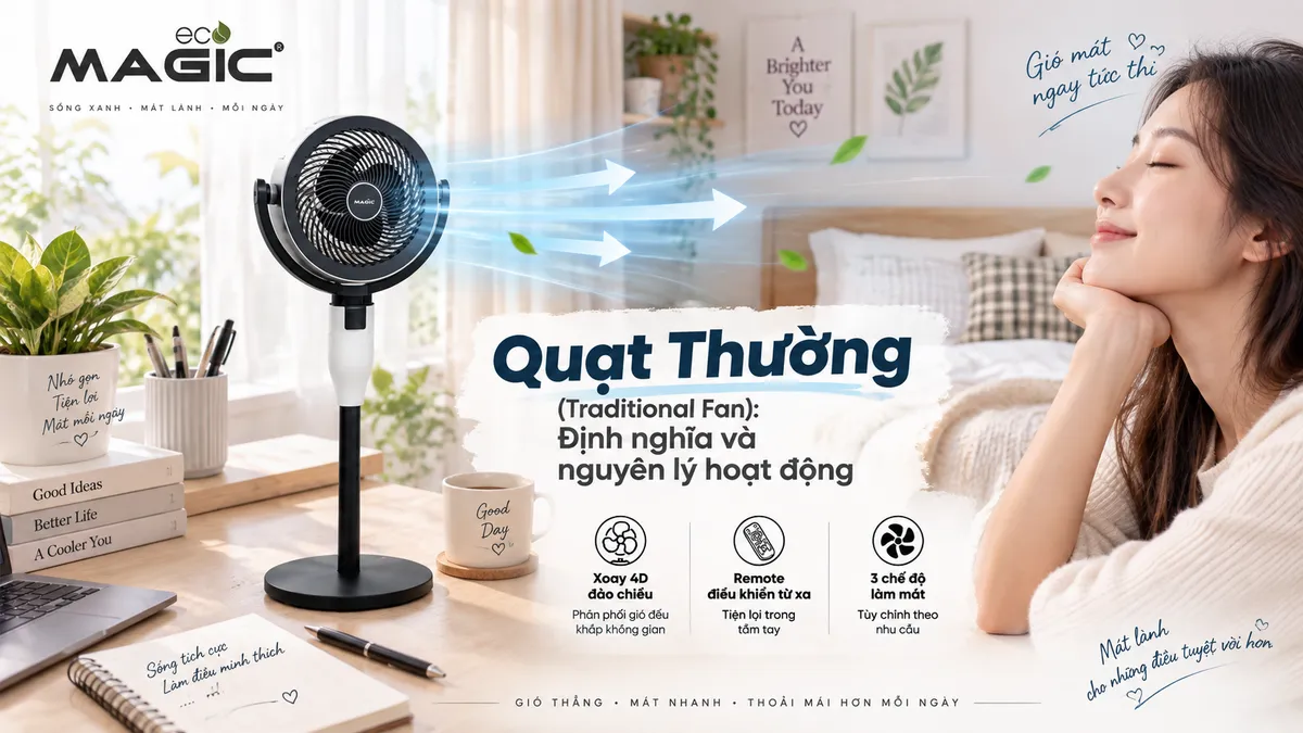 Quạt tích điện mini A-028 đang hoạt động, minh họa luồng gió trực tiếp đặc trưng của quạt thường, làm mát cục bộ hiệu quả.