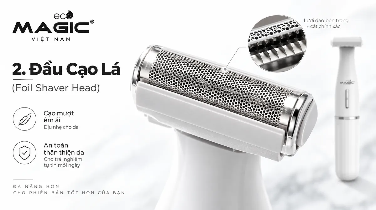 Đầu cạo lá máy tỉa lông, foil shaver, cạo sát mịn da, phụ kiện chăm sóc da mặt, máy tỉa lông đa năng, an toàn cho da nhạy cảm.