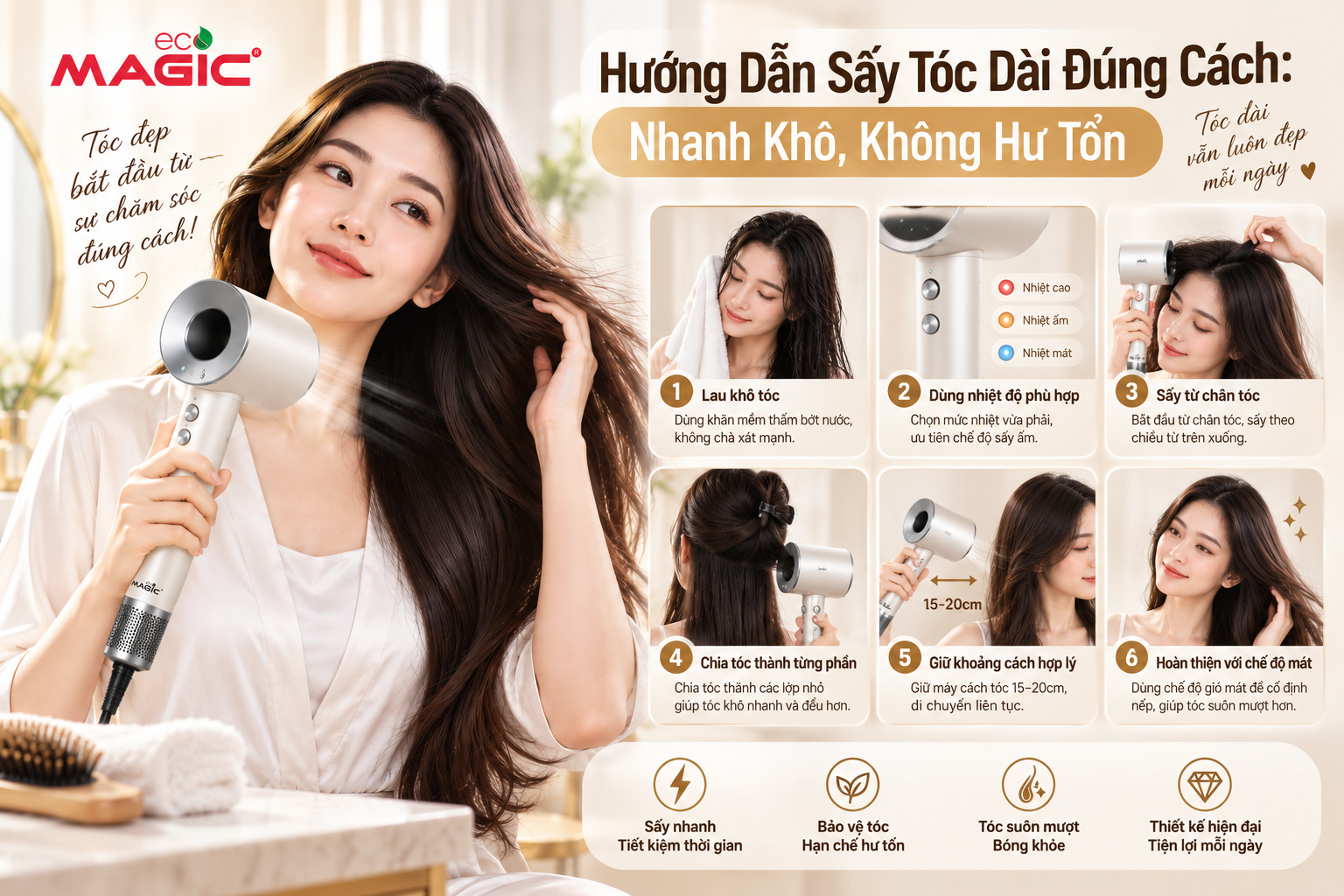 Bí Quyết Chọn Máy Sấy Tóc Cho Tóc Dài: Nhanh Khô, Không Hư Tổn & Suôn Mượt Hoàn Hảo 3