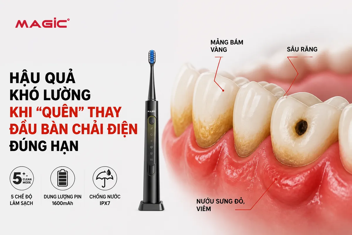 Bao Lâu Thay Đầu Bàn Chải Điện Để Răng Miệng Luôn Sạch Khỏe Tối Ưu? Hướng Dẫn Chi Tiết Từ Chuyên Gia Magic Eco! 3 Bao Lâu Thay Đầu Bàn Chải Điện Để Răng Miệng Luôn Sạch Khỏe Tối Ưu? Hướng Dẫn Chi Tiết Từ Chuyên Gia Magic Eco! 3